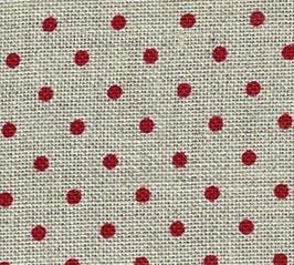 Zweigart 32 Ct Petit Point Natural Red Dots