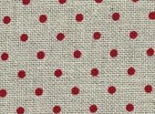 Zweigart 32 Ct Petit Point Natural Red Dots